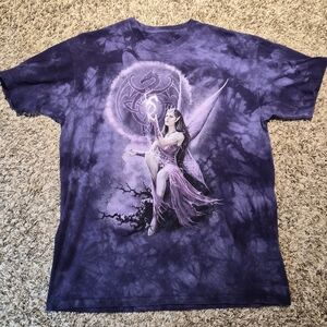 The Mountain Fairy Deep PurpleStone Wash Tie Dye L Anne Stokes Dragon